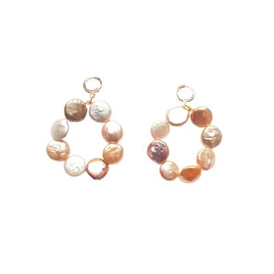 Omo Love (pastels coin pearl) hoop earrings