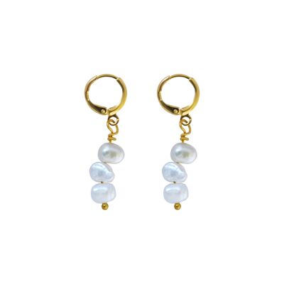 Jije, orecchini di perle d'acqua dolce bianche