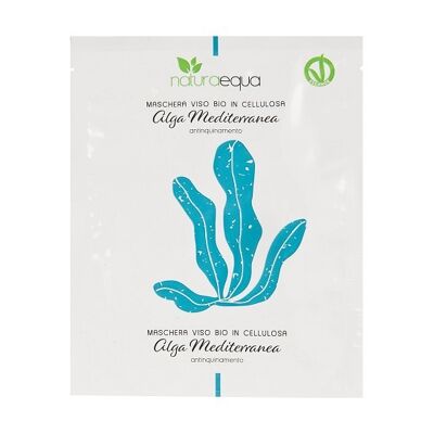 Mascarilla facial de celulosa orgánica ALGAS MEDITERRANEAS - antipolución