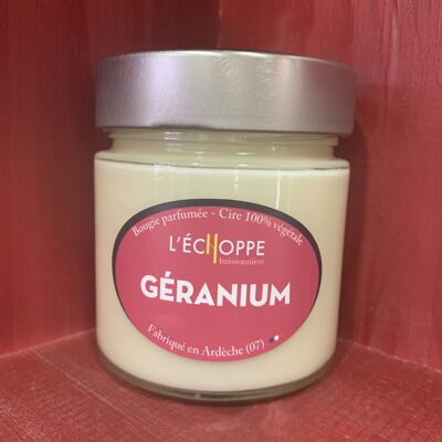 SCENTED CANDLE WAX 100% VEGETABLE SOYA - 180 G GERANIUM