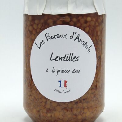 Lentils in goose fat