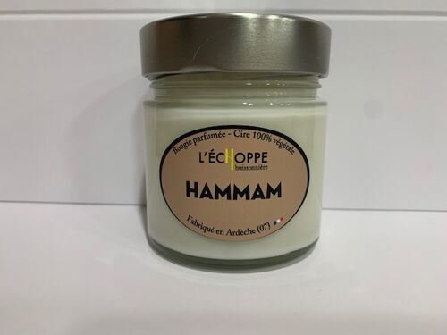 BOUGIE PARFUMEE CIRE 100 % VEGETALE SOJA - 180 G HAMMAM