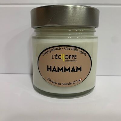 BOUGIE PARFUMEE CIRE 100 % VEGETALE SOJA - 180 G HAMMAM