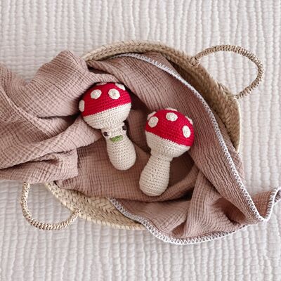 MEREDITH L'AMANITE - BABY RATTLE IN ORGANIC COTTON