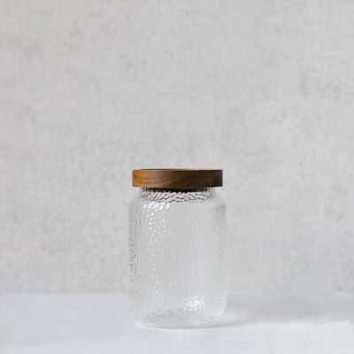 Large Textured Glass Jar