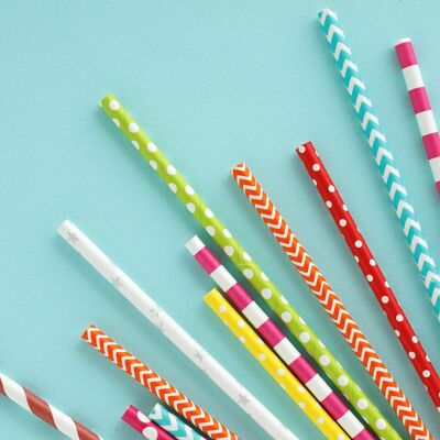 Paper straws 25 pieces in compostable film