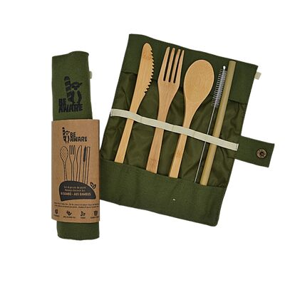Picknick bamboo cutlery set