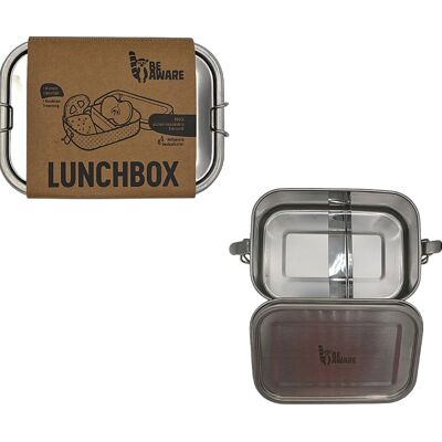 Lunchbox aus Edelstahl mit Verschluss und Fach