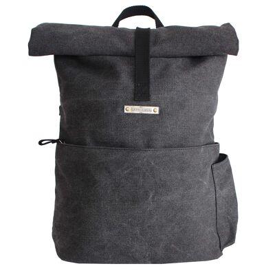 MARGELISCH canvas rolltop backpack Ravin 1 charcoal
