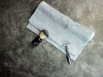 Serviette de rasage en bambou gris The Personal Barber 3