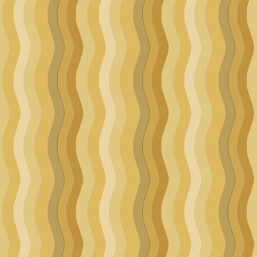 Wavy Stripe Wallpaper - Butter - Sample