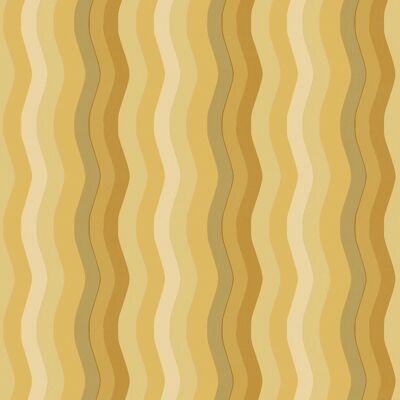 Wavy Stripe Wallpaper - Butter - Sample