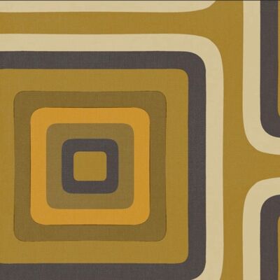 Retro Square Geometric wallpaper - Ochre - NEW - Sample