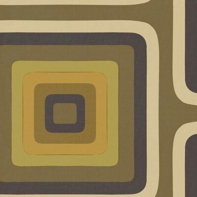 Papier peint géométrique carré rétro - Olive - NOUVEAU - Échantillon