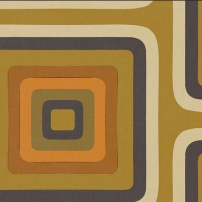 Retro Square Geometric wallpaper - Ochre + Mustard - NEW - Roll