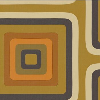 Papier peint Retro Square Geometric - Ocre + Moutarde - NOUVEAU - Échantillon