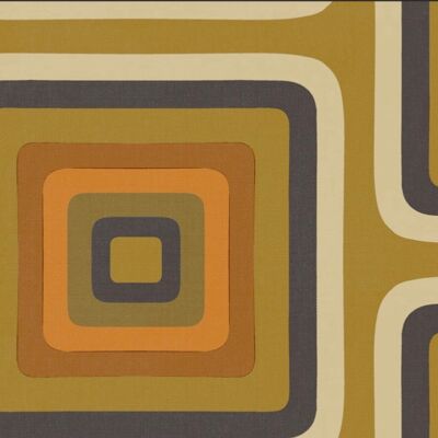 Retro Square Geometric wallpaper - Ochre + Mustard - NEW - Sample