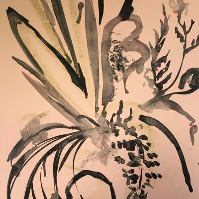 Grasses, Ink and Pastel Study - Unframed
