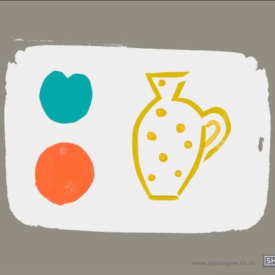 Spotted Jug Tea Towel - Flax