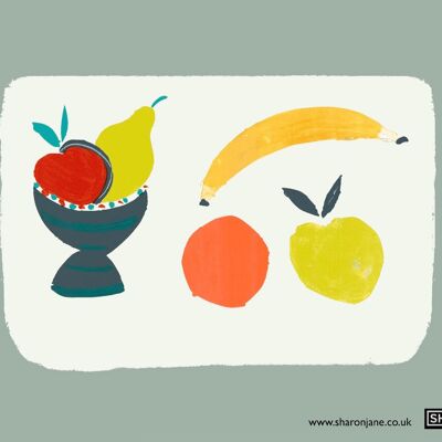 Fruit Bowl Geschirrtuch - Grau