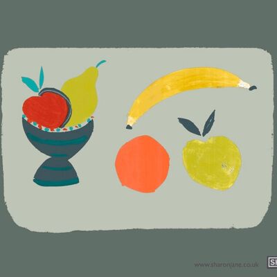 Fruit Bowl Geschirrtuch - Graphit