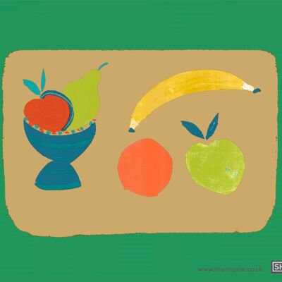Fruit Bowl Tea Towel - Emerald