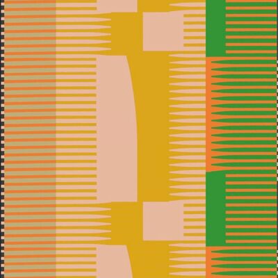 Combed Stripe Tea Towel - Plaster + Saffron