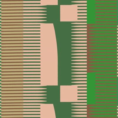 Combed Stripe Tea Towel - Emerald + Plaster