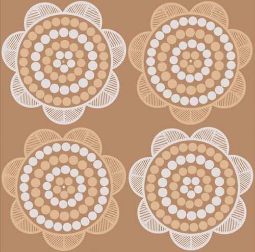 Retro Daisy Wallpaper - Peach + White - roll