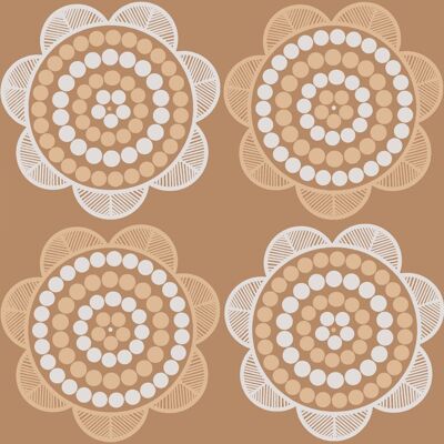 Retro Daisy Wallpaper - Peach + White - roll