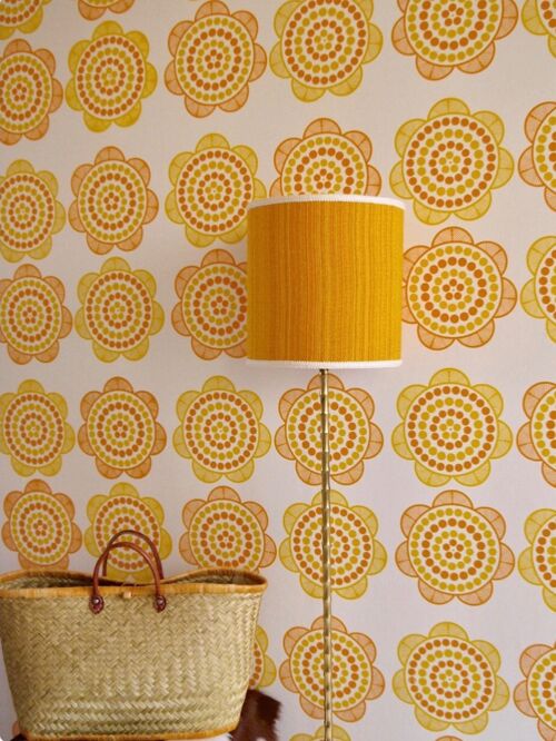 Retro Daisy Wallpaper - Marigold + Saffron - roll