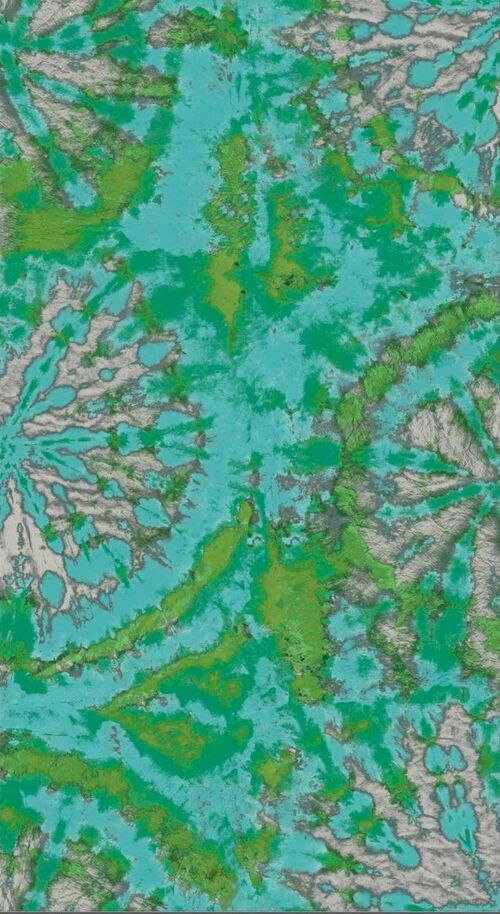 Tie dye circle Wallpaper - Turquoise / Green - sample