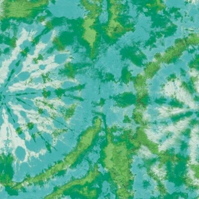 Papier Peint Cercle Tie Dye - Aqua / Vert - rouleau