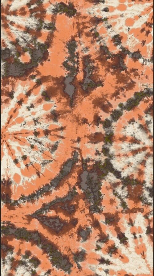 Tie dye circle Wallpaper - Peach / Brown - sample