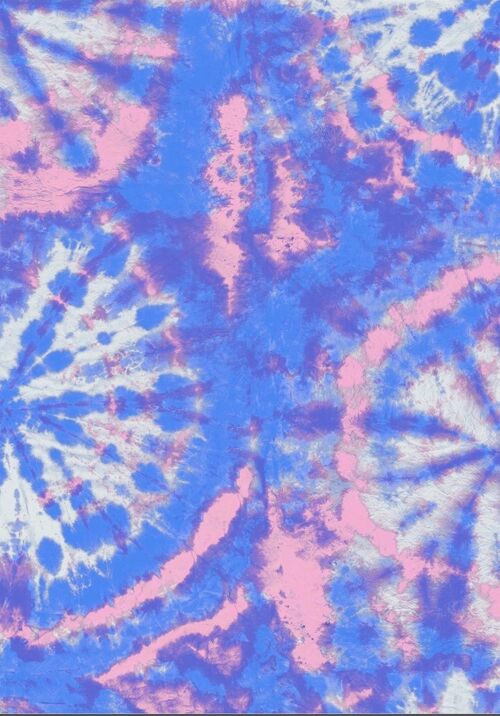Tie dye circle Wallpaper - Blue / Sweet pink - roll