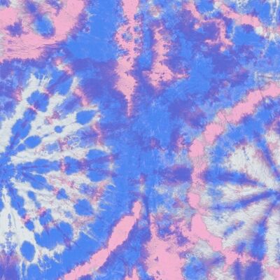 Papel pintado tie dye circle - Azul / Rosa dulce - muestra