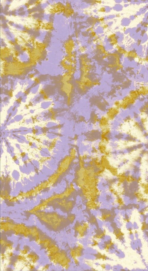 Tie dye circle Wallpaper - Lilac / Mustard - roll