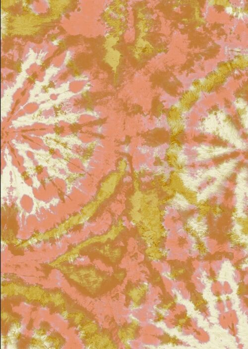 Tie dye circle Wallpaper - Coral / Sand - roll