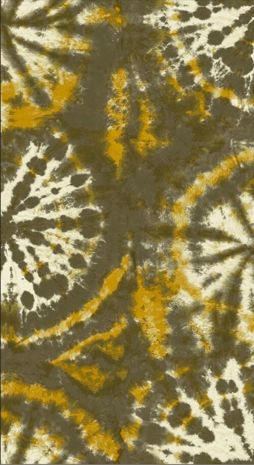 Tie dye circle Wallpaper - Khaki / Mustard - roll