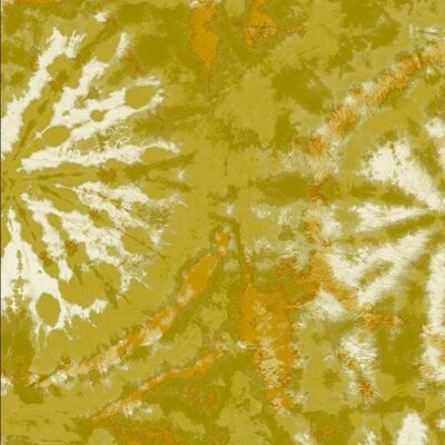 Papier Peint Cercle Tie Dye - Ocre / Moutarde - rouleau