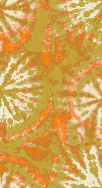 Papier Peint Cercle Tie Dye - Moutarde / Orange - échantillon