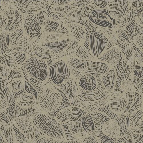 Scribble Wallpaper - Graphite + Latte - sample