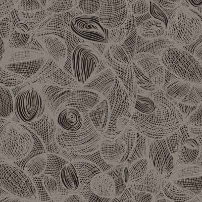 Papel pintado Scribble - Negro + Mocha - muestra