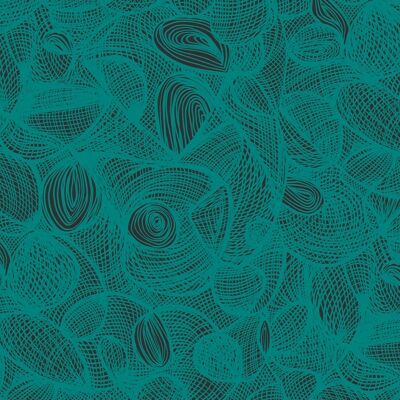 Carta da parati Scribble - Turchese + Teal - rotolo