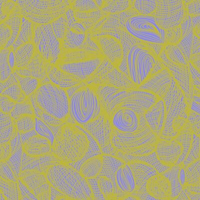 Scribble Wallpaper - Violett + Chartreuse - Muster