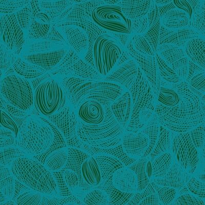 Papier Peint Scribble - Émeraude + Turquoise - rouleau