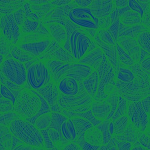 Scribble Wallpaper - Cobalt + Emerald - sample