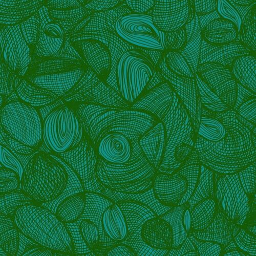 Scribble Wallpaper - Aqua + Forest green - roll