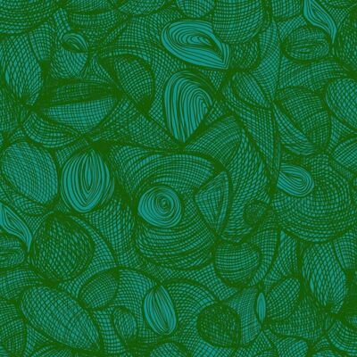 Papel pintado Scribble - Aqua + Verde bosque - rollo