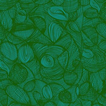 Papier peint Scribble - Aqua + Vert forêt - échantillon